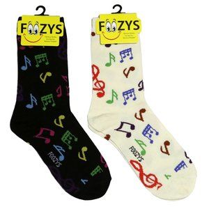 Music Piano Keys Notes Steinway Lesson Chords Songs Socks Foozys Women's 2 Pair